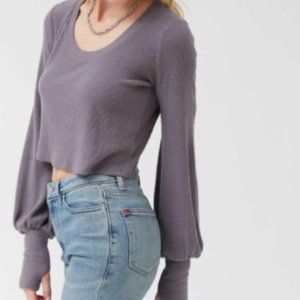 NWT Urban Outfitters Gemma Cozy Balloon Sleeve Top